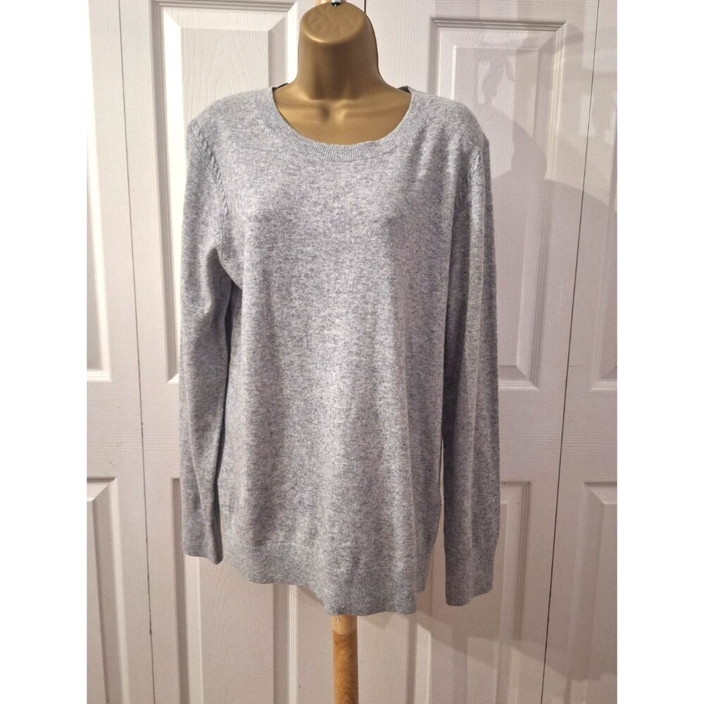 NWT Banana Republic Gray Italian Merino Wool Cashmere Sweater Women's Sz XL Cozy